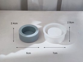 Molde silicona porta vela maceta redondo chico 